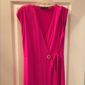 Hot pink Ivanka trump wrap dress